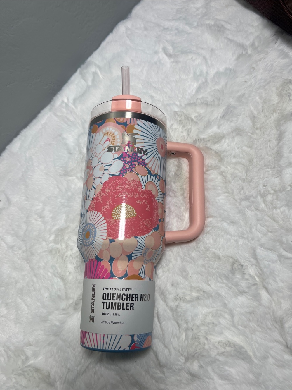 Stanley Floral Quencher Tumbler in Pink and Blue
